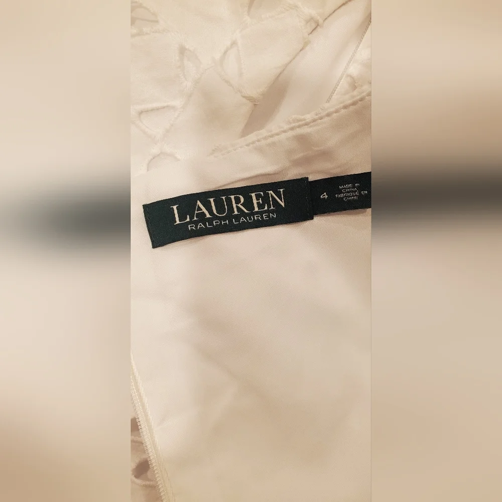 Lauren Ralph Lauren Woman's Cotton Eyelet, White Sleeveless Size 4. - Picture 6 of 6